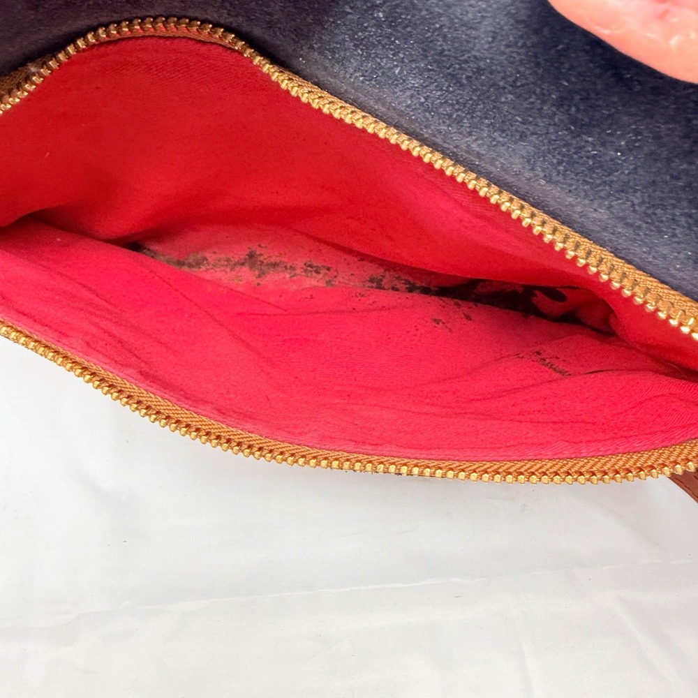 Dooney & Bourke Handbag Bundle Navy Suede Burgundy Leather Monogram Canvas 3pc - Picture 11 of 16